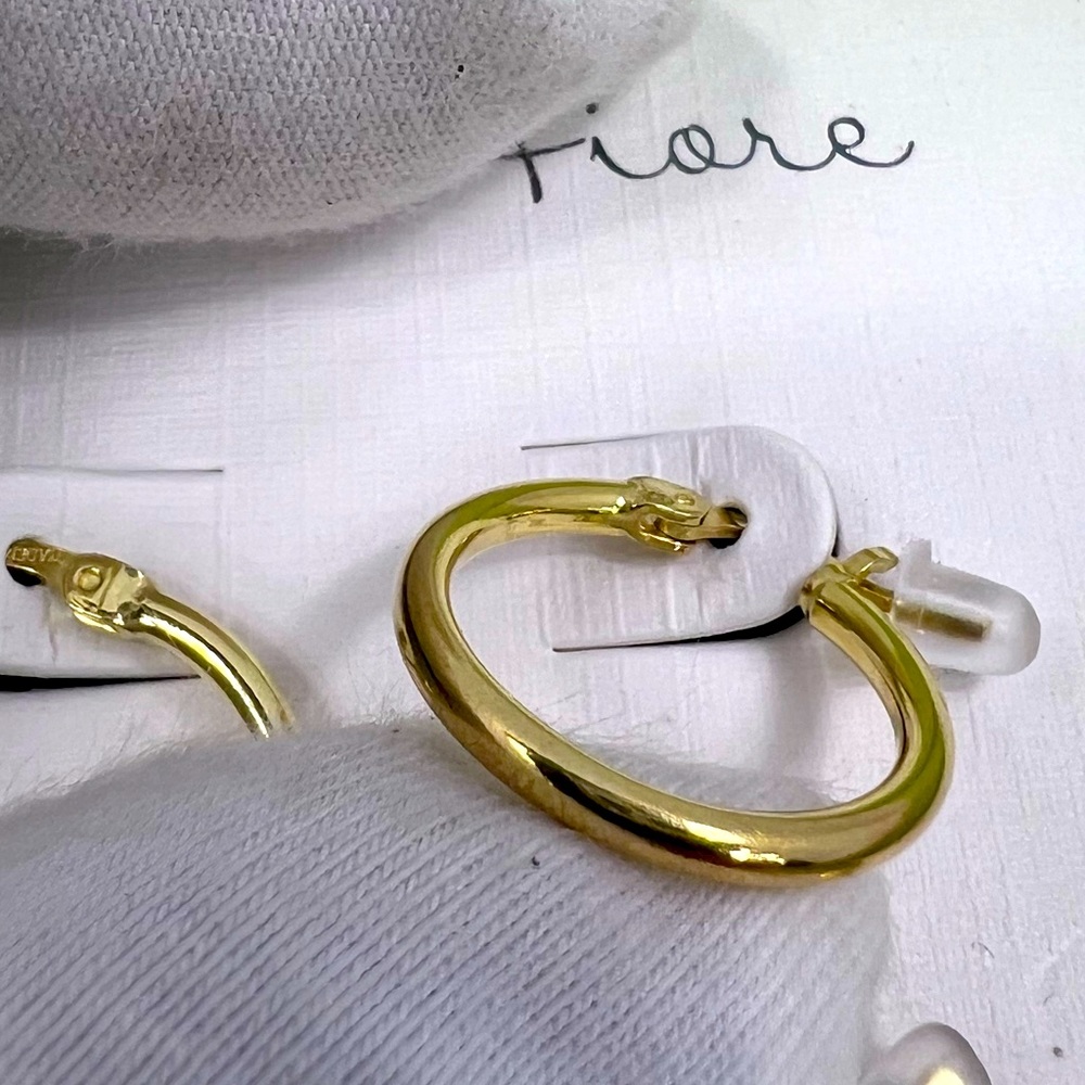 MÍA FIORE, 2 HOOP EARRINGS, STERLING SILVER, 18KT GOLD PLATED, 2 DIFFERENT SIZES - Picture 8 of 16